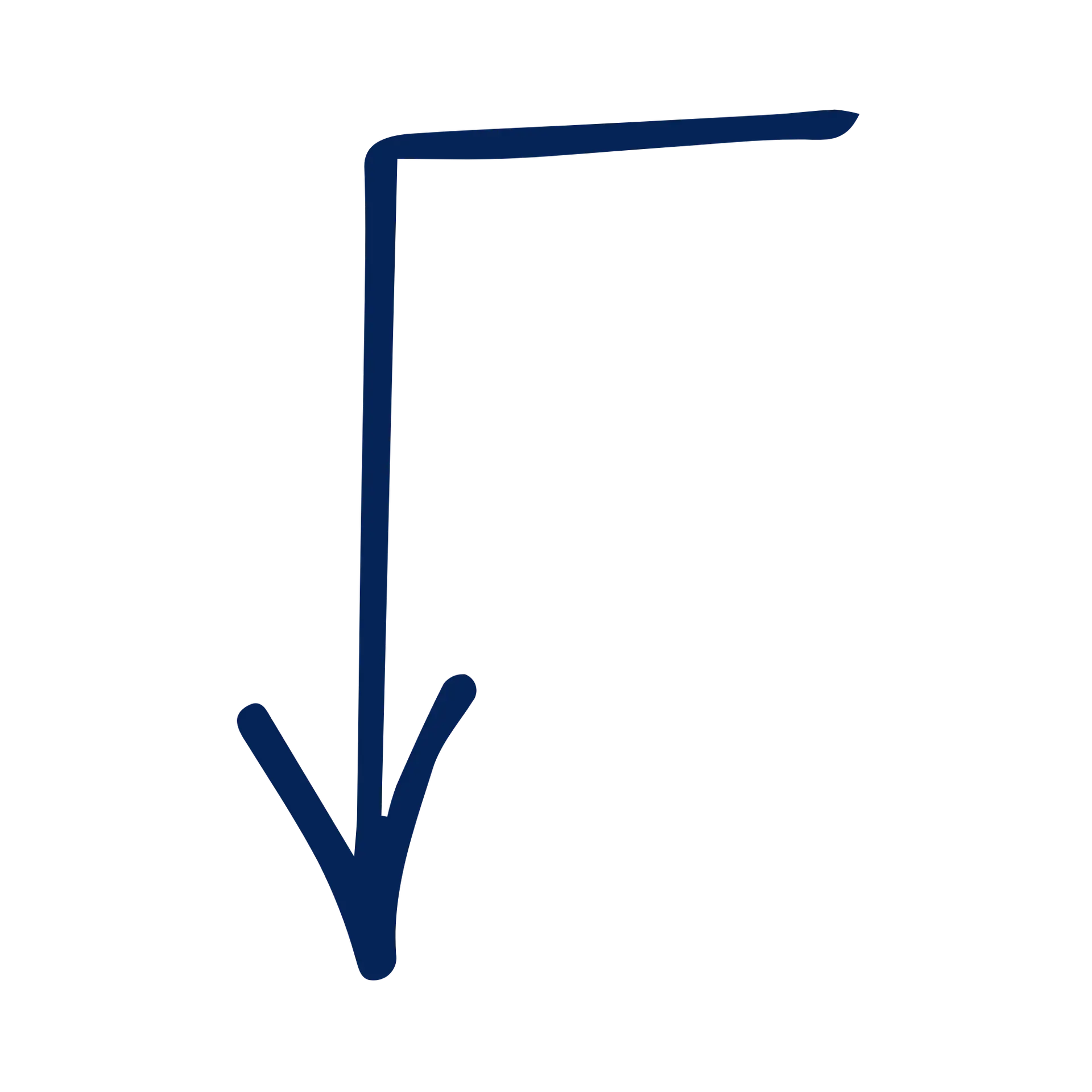 Guardian Alliance SOC directional arrow graphic in navy blue, mirrored version.