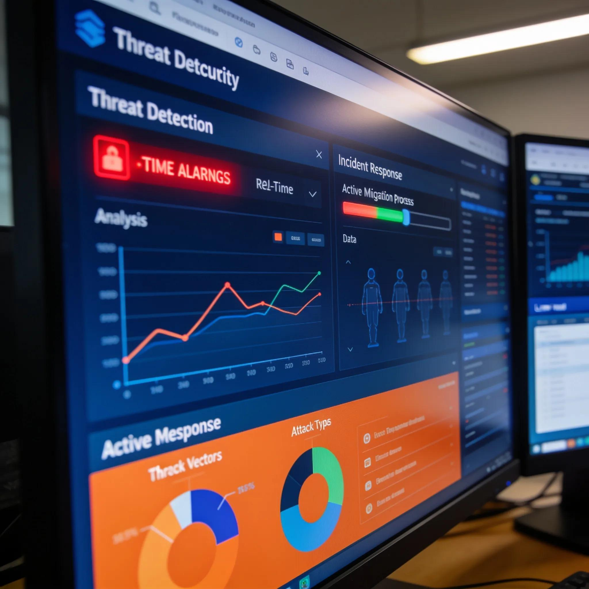 Close-up of cybersecurity software interface showing SOC features
